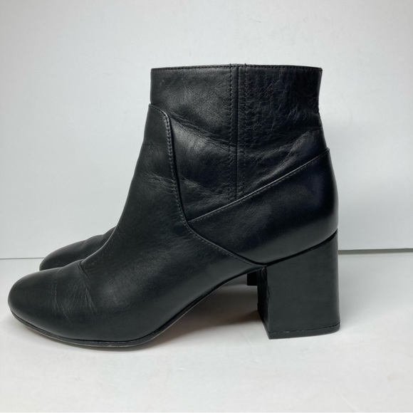 Via Spiga Black Leather Upper Ankle Boots Heeled 2.5" Size 8.5 Zip Closure - Picture 4 of 16